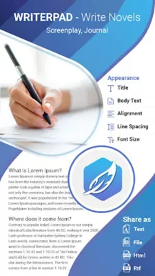WriterPad – Write Novels, Screenplay, Journal android App screenshot 4